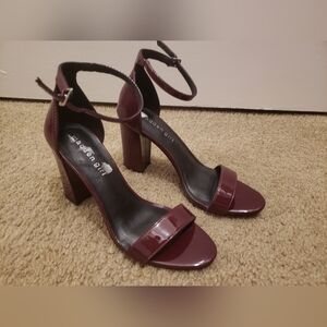 Madden Girl Burgundy Heeled Sandals Size 7.5